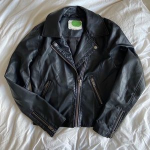 ANTHROPOLOGIE faux motorcycle leather jacket XS